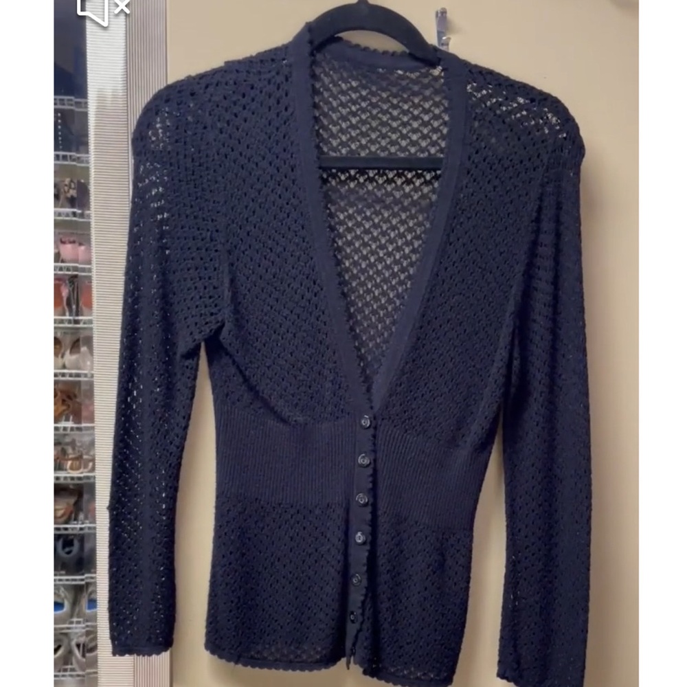 Bebe Black Stretchy Small Cardigan Sweater (size 4 to size 8).  24 inch length